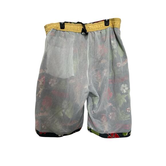 US Polo Assn Men’s Black Green Floral Lined Swim Shorts Size Large - Picture 8 of 8